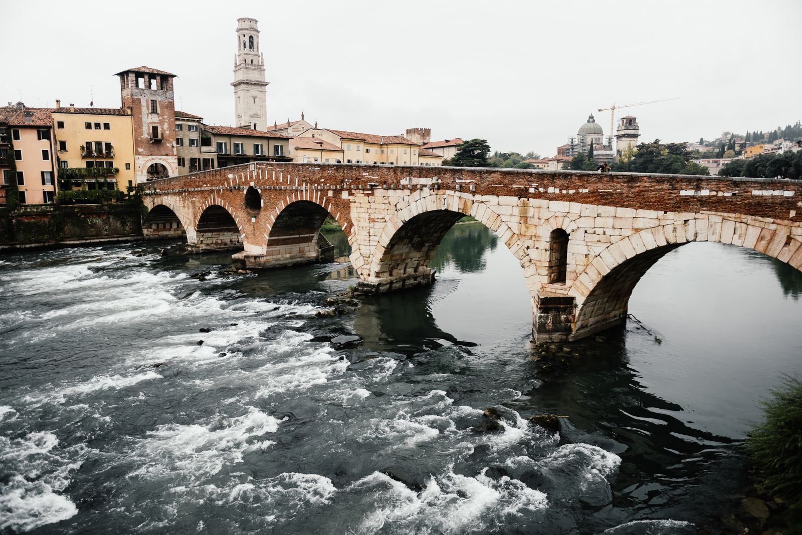 Ponte Pietra crossing the Adige River in Verona